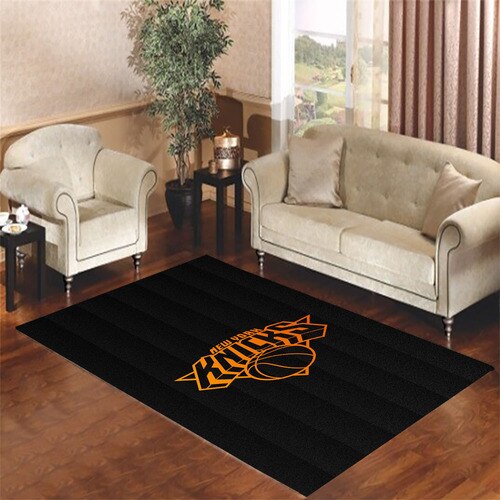 black and white knicks logo Living room carpet rugs