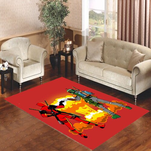 boba fett and deadpool toss Living room carpet rugs