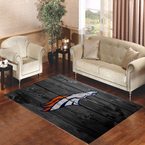 broncos wood logo Living room carpet rugs