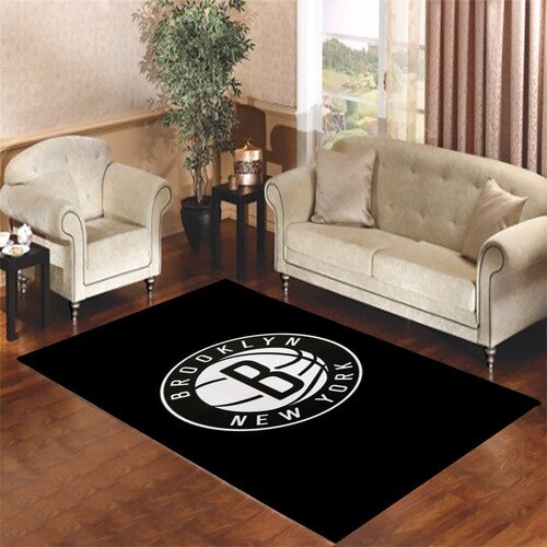 brooklyn nets black Living room carpet rugs