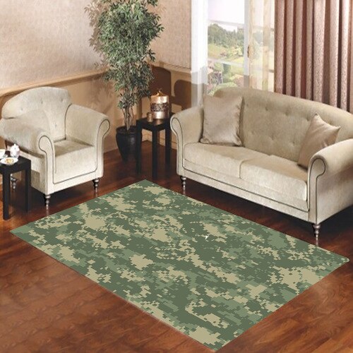 camo green digital Living room carpet rugs