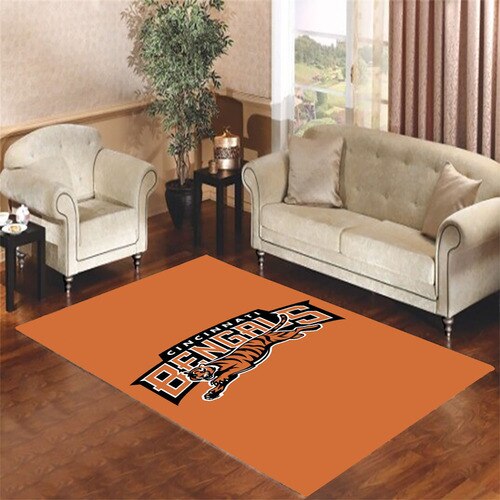 cincinnati bengals orange Living room carpet rugs