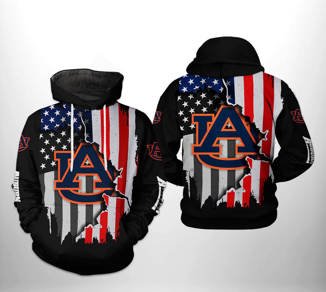 Auburn Tigers NCAA US Flag 3D Printed Hoodie/Zipper Hoodie