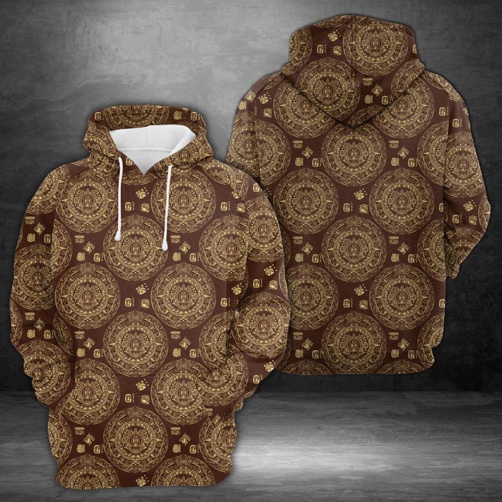 Aztec Sun Stone 3D Printed Hoodie/Zipper Hoodie