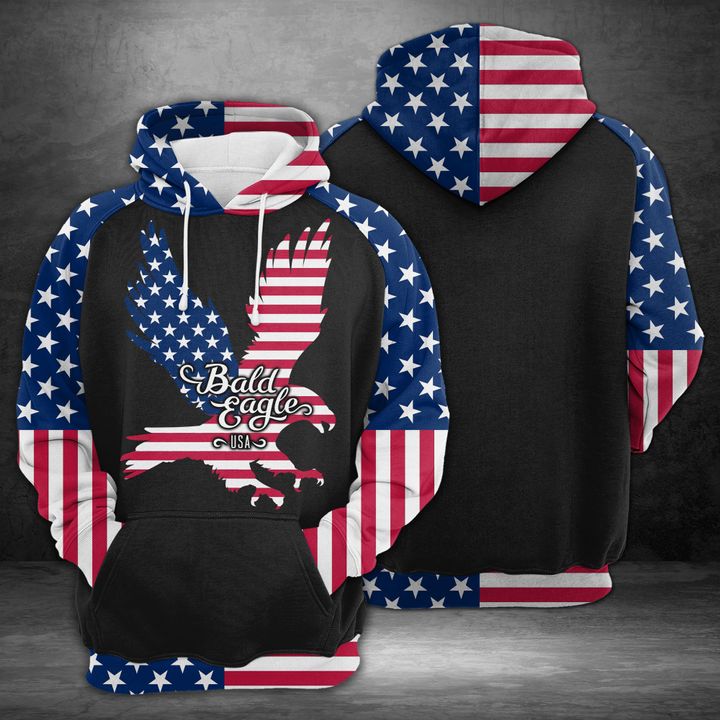 Bald Eagle Usa 3D Printed Hoodie/Zipper Hoodie