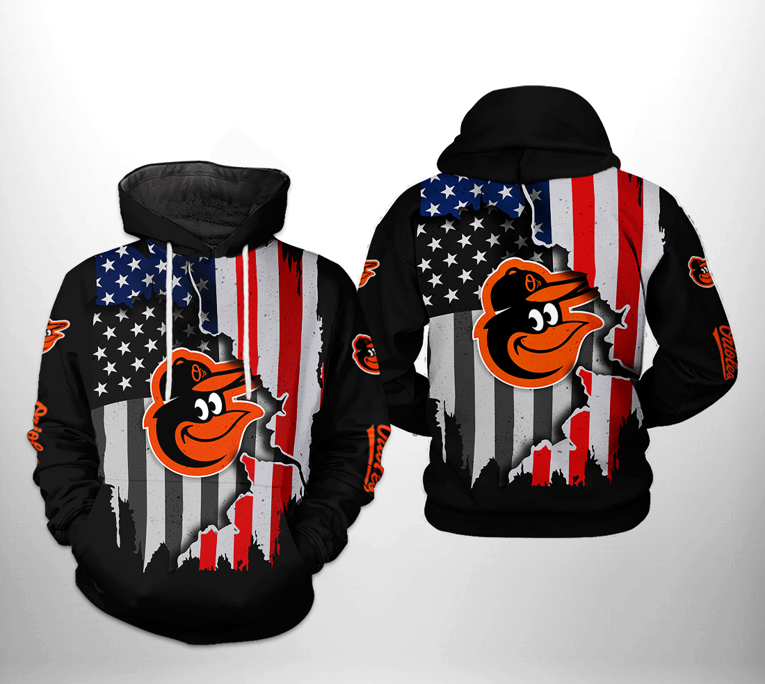 Baltimore Orioles MLB US Flag 3D Printed Hoodie/Zipper Hoodie