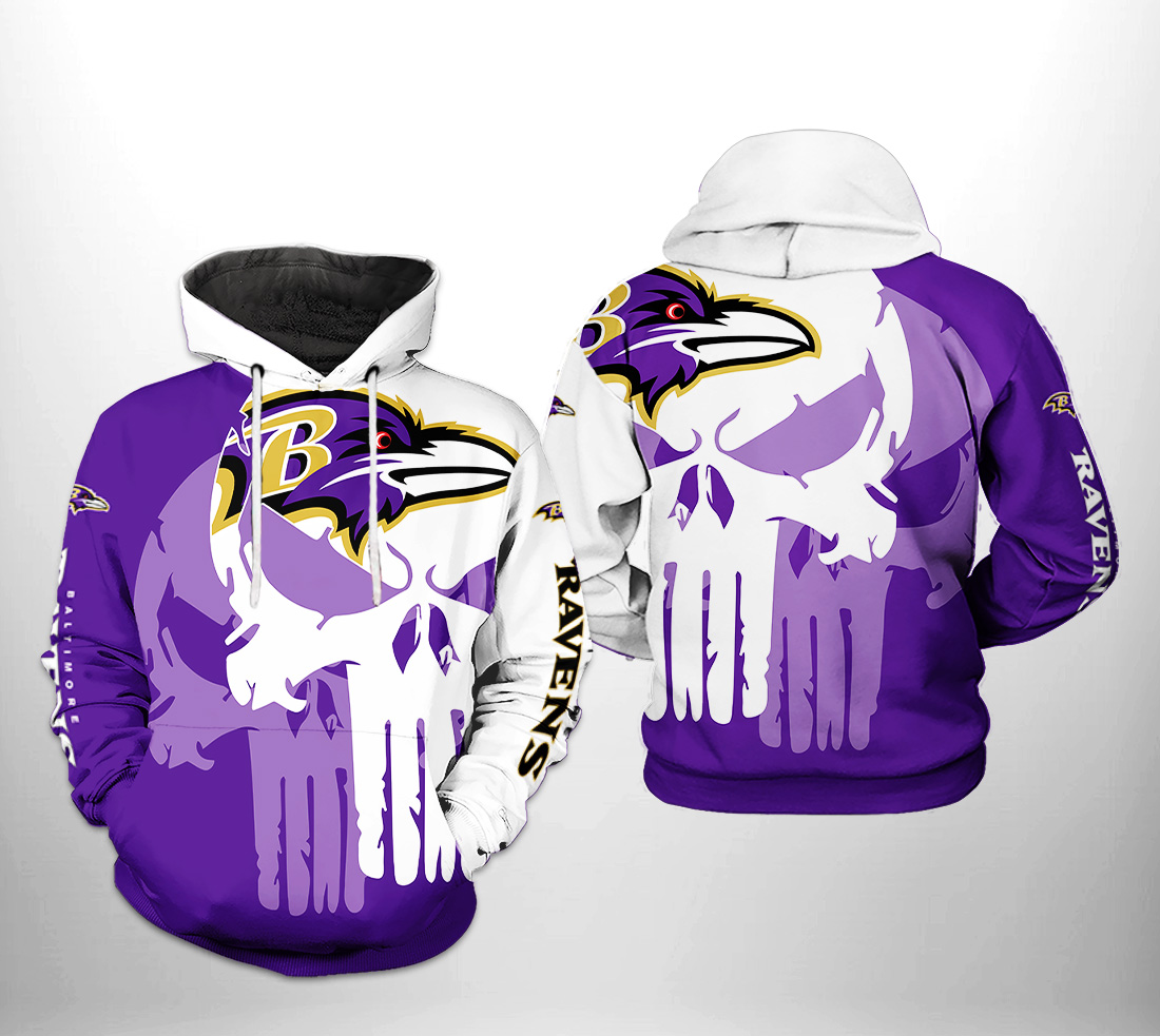 Baltimore Ravens NFL Camo Veteran Team 3D Printed Hoodie