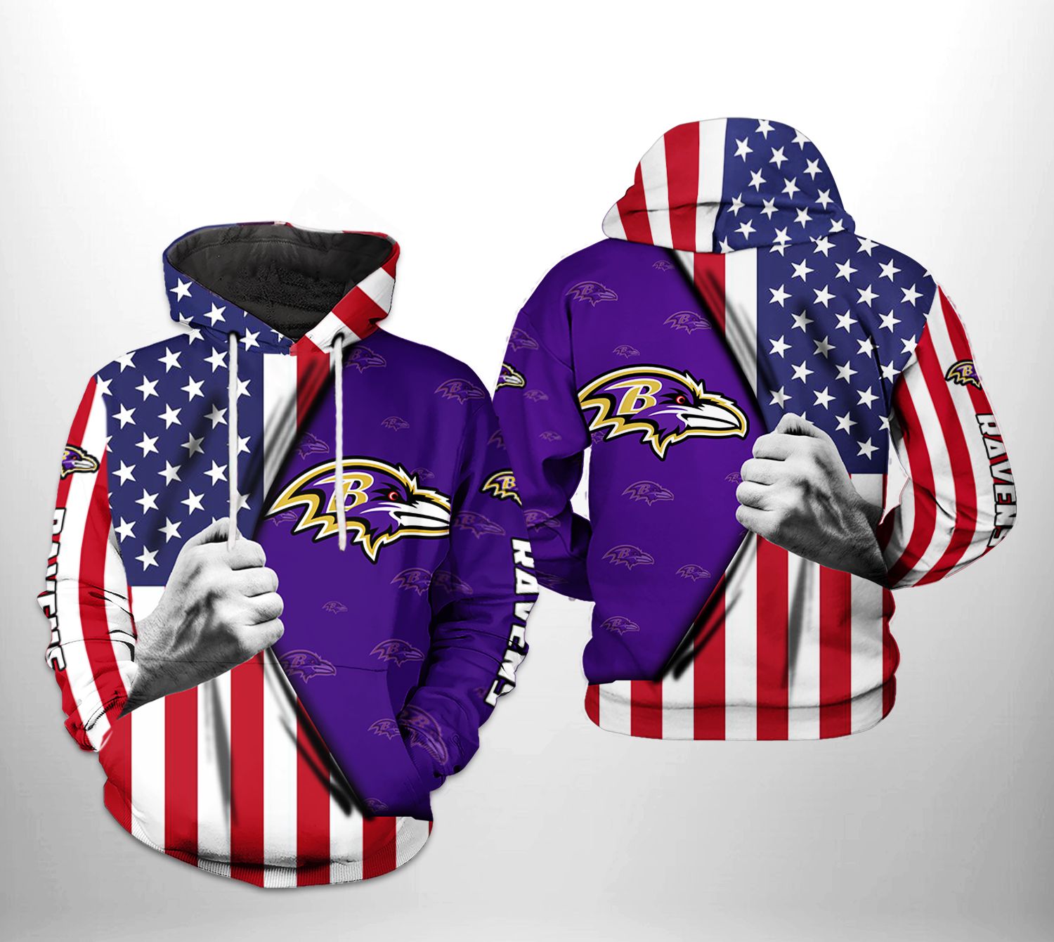 Baltimore Ravens NFL US Flag Camo Veteran Team 3D Printed Hoodie/Zipper  Hoodie - Travels in Translation