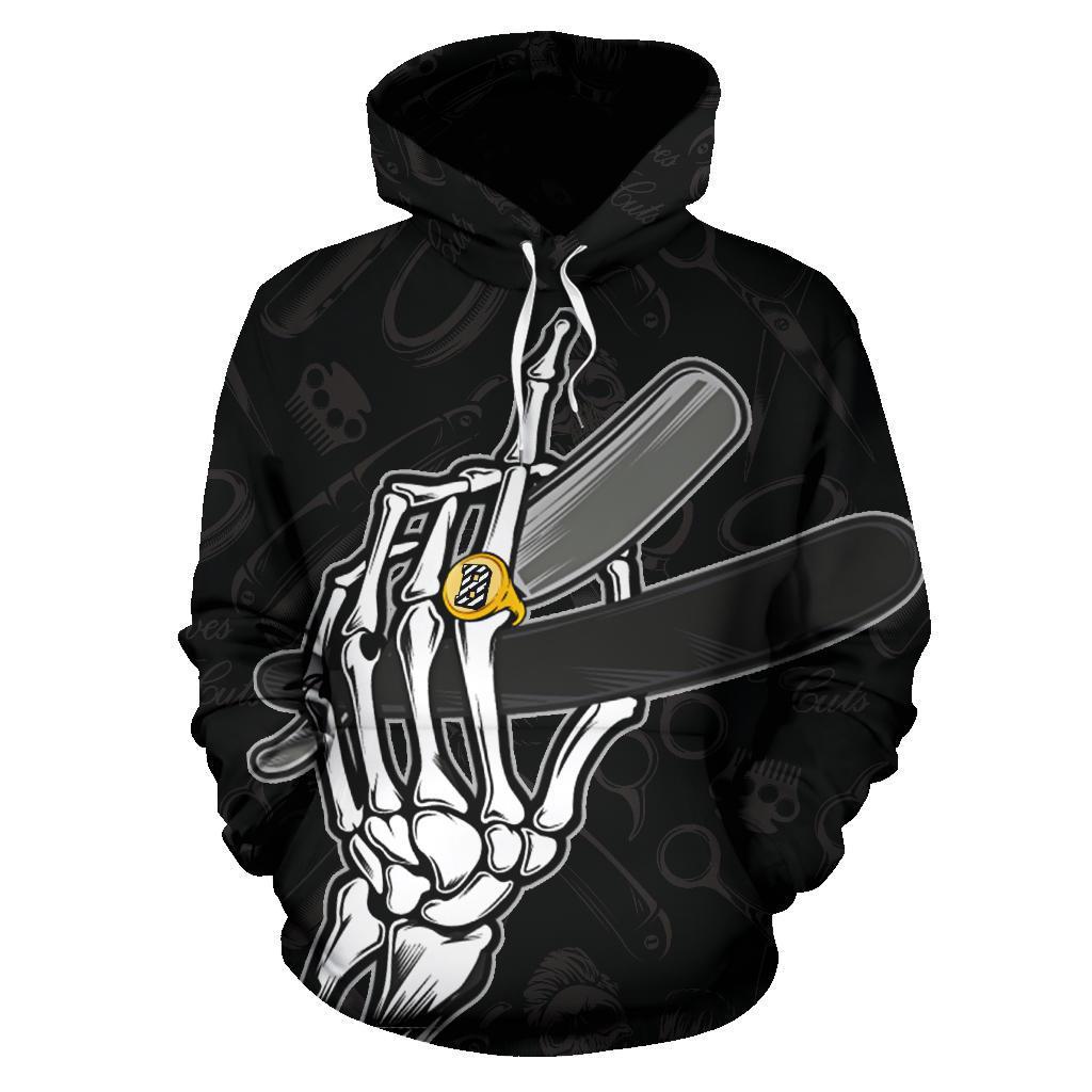 Barber Shop Skull 3D Printed Hoodie/Zipper Hoodie