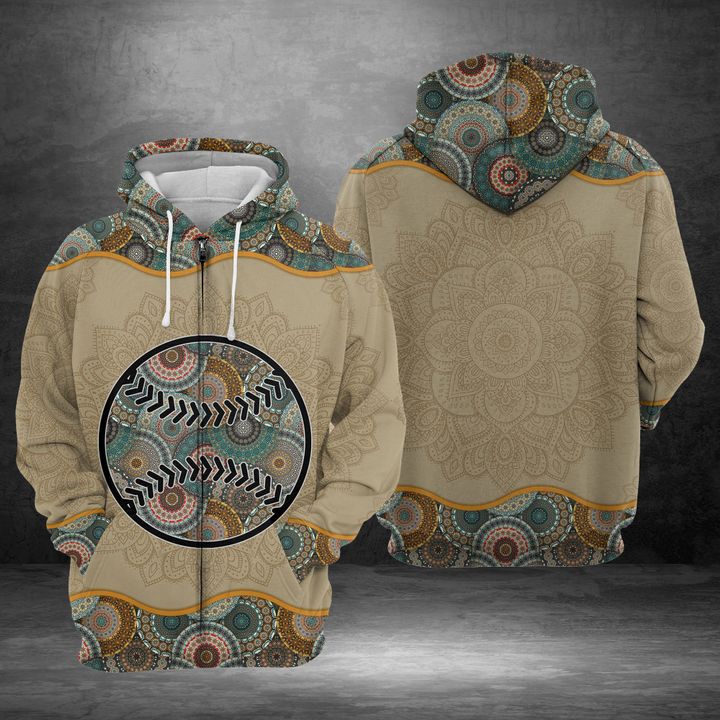 Baseball Mandala 3D Printed Hoodie/Zipper Hoodie