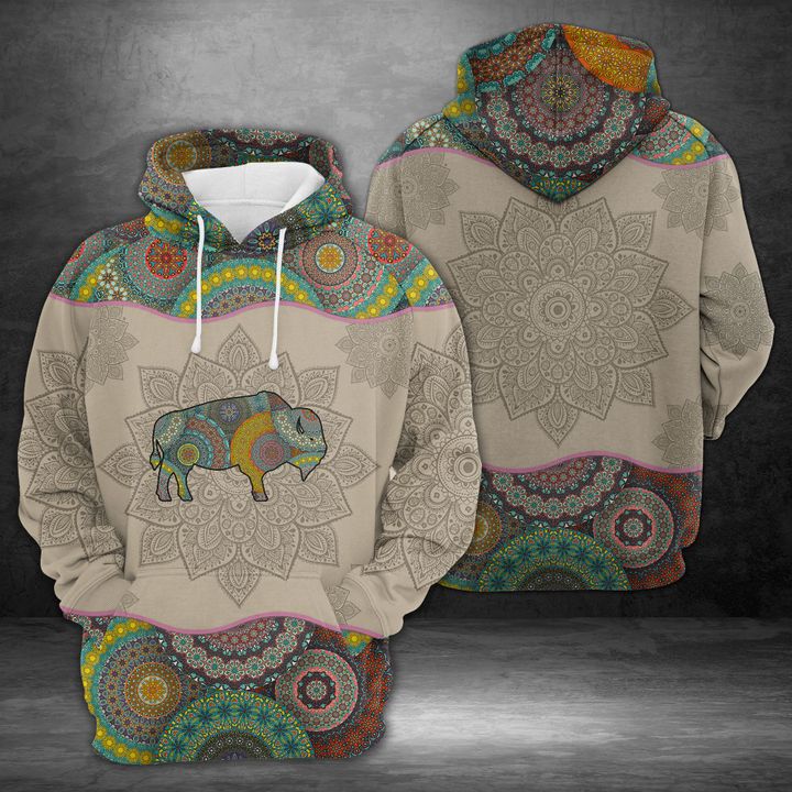 Bison Mandala 3D Printed Hoodie/Zipper Hoodie