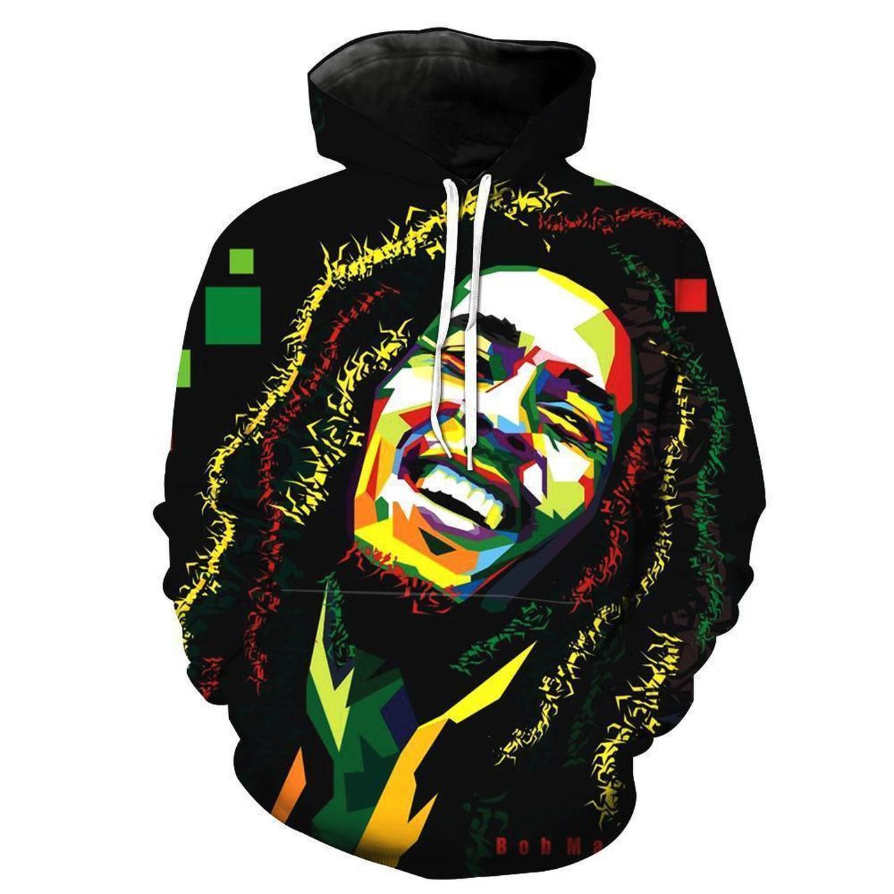 Bob Marley 3D Printed Hoodie/Zipper Hoodie