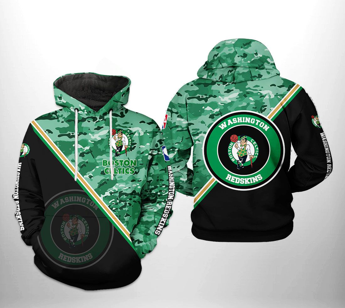 Boston Celtics NBA US Camo 3D Printed Hoodie/Zipper Hoodie