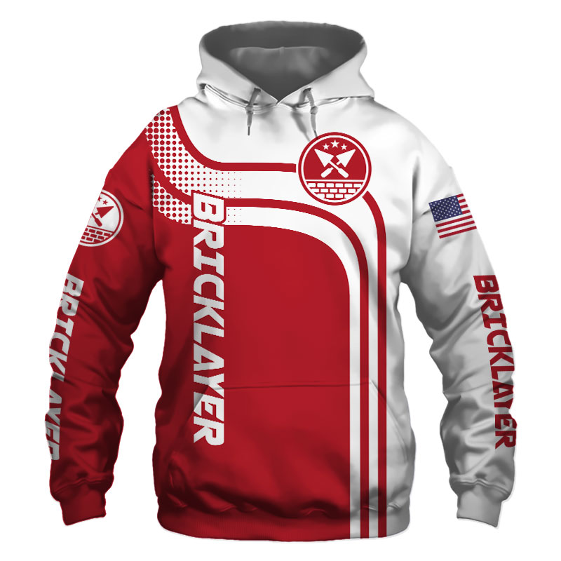 Bricklayer Red US Flag 3D Printed Hoodie/Zipper Hoodie