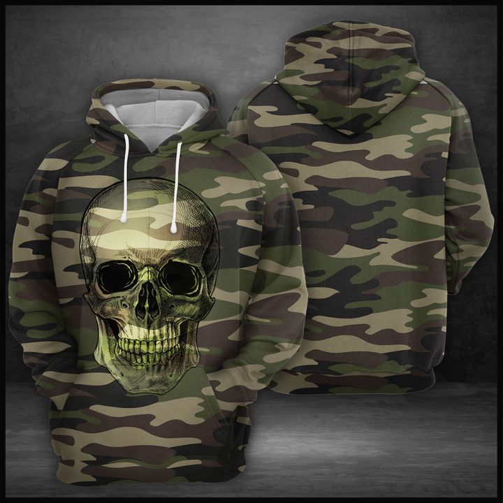 Camo Skull 3D Printed Hoodie/Zipper Hoodie