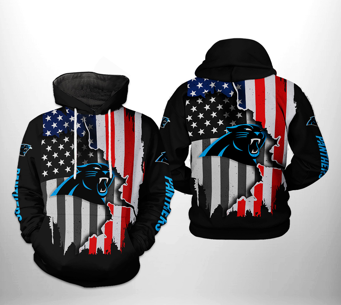 Carolina Panthers American Flag 3D Hoodie All Over Print - T