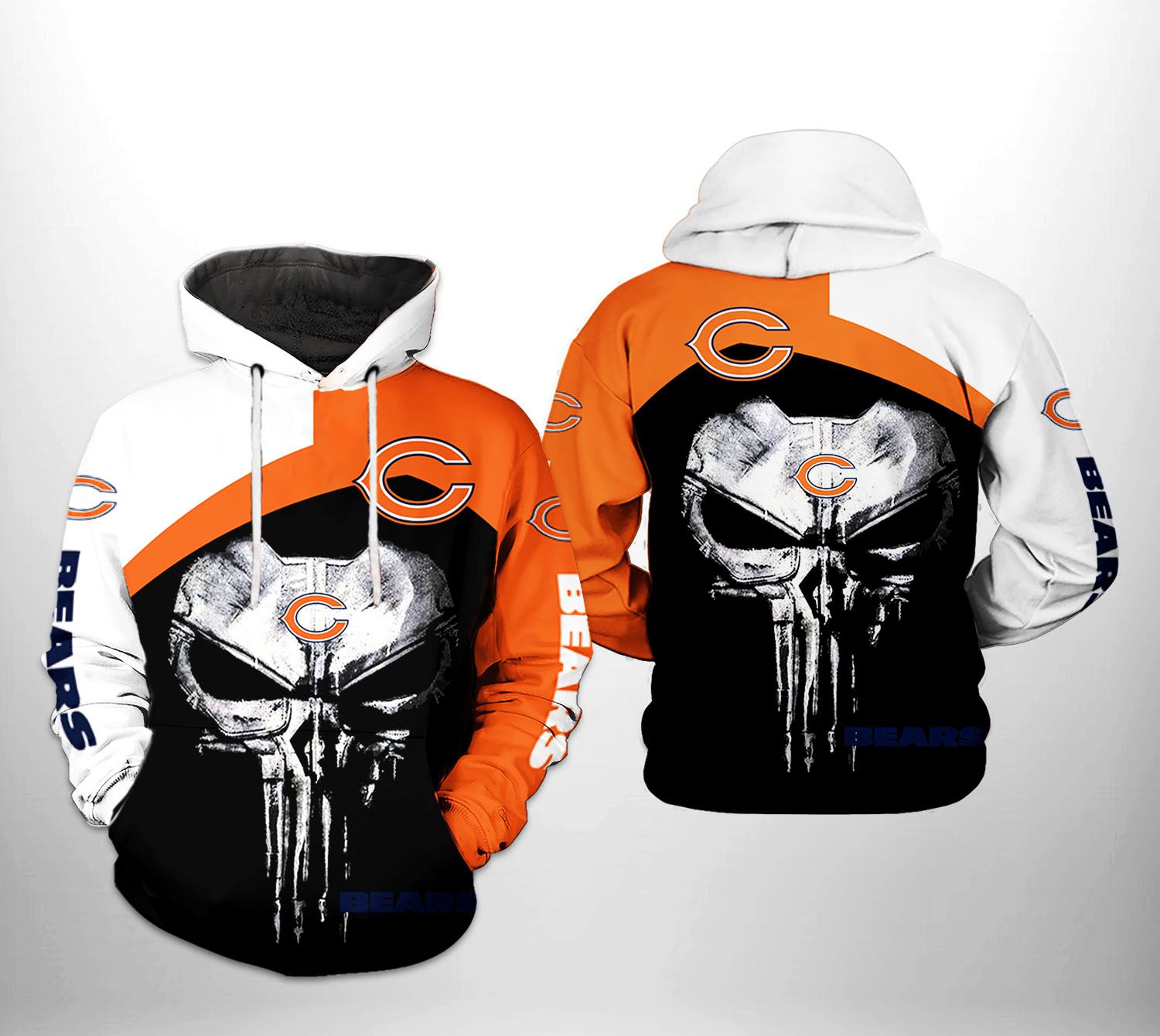 Chicago Bears NFL Skull Punisher Team 3D Printed Hoodie/Zipper Hoodie -  Travels in Translation