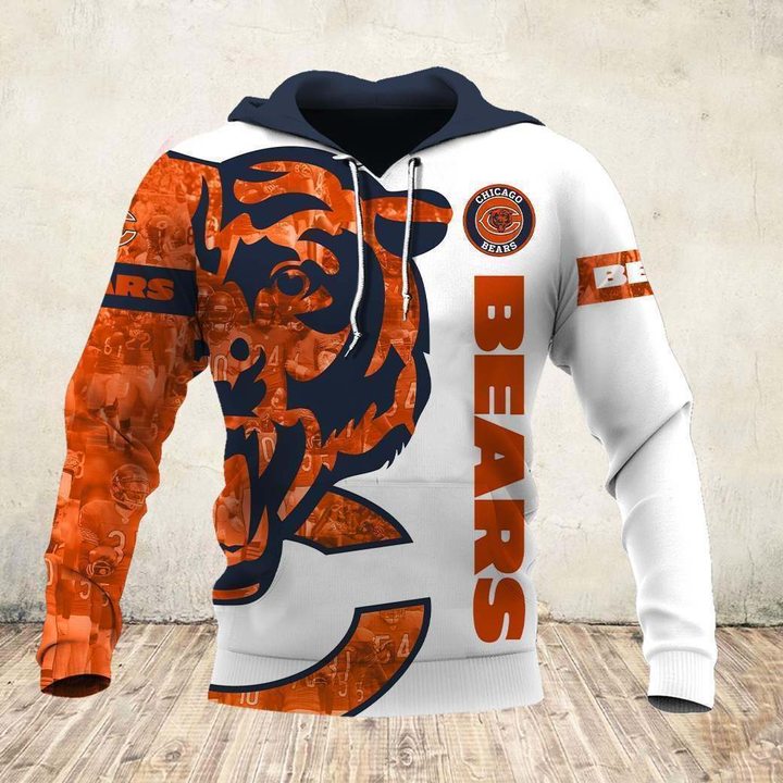 Chicago Bears American Football Logo 3D Hoodie Nfl Camo 3D