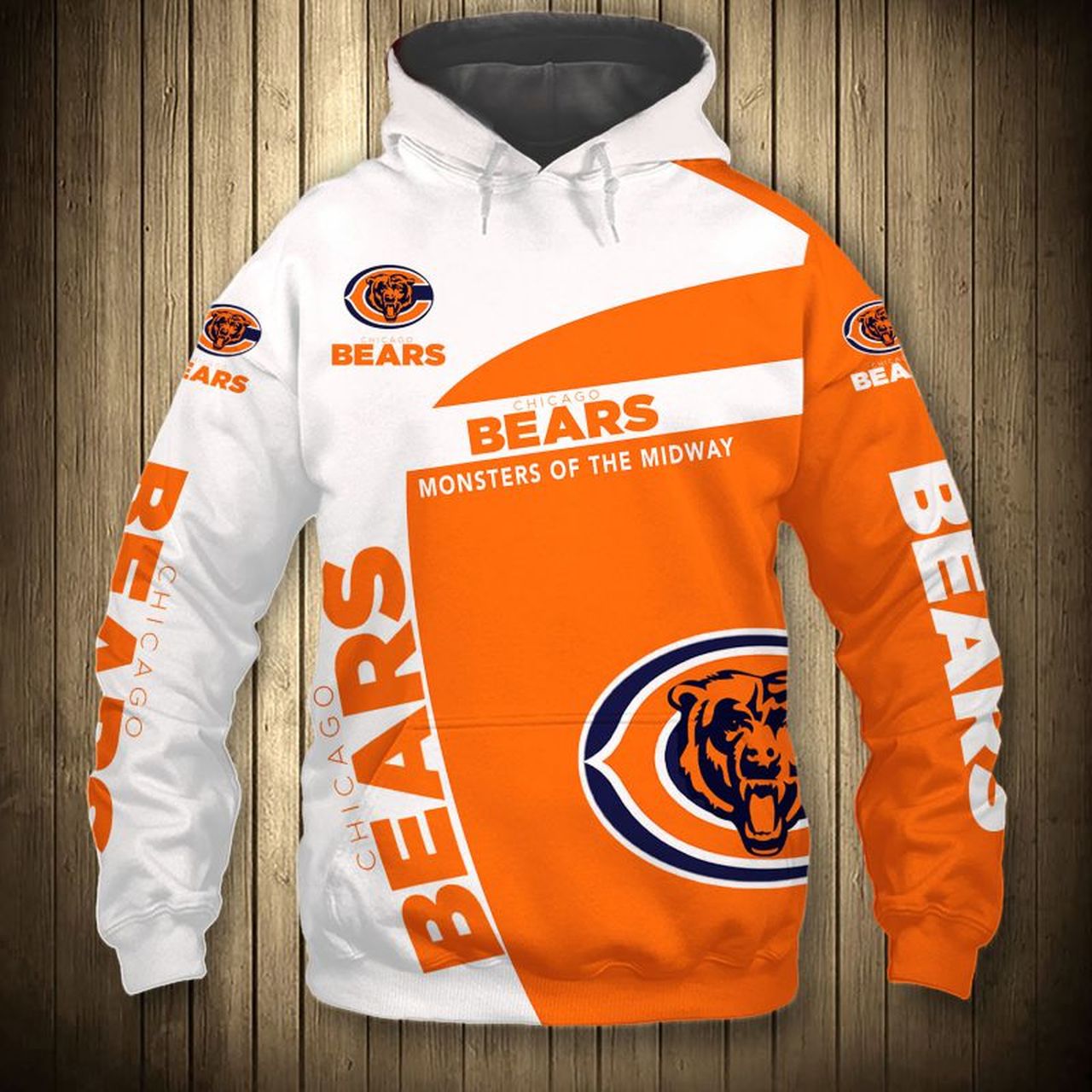 chicago bears zip up hoodies