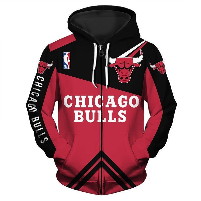 Chicago Bulls NBA Team 3D Printed Hoodie/Zipper Hoodie