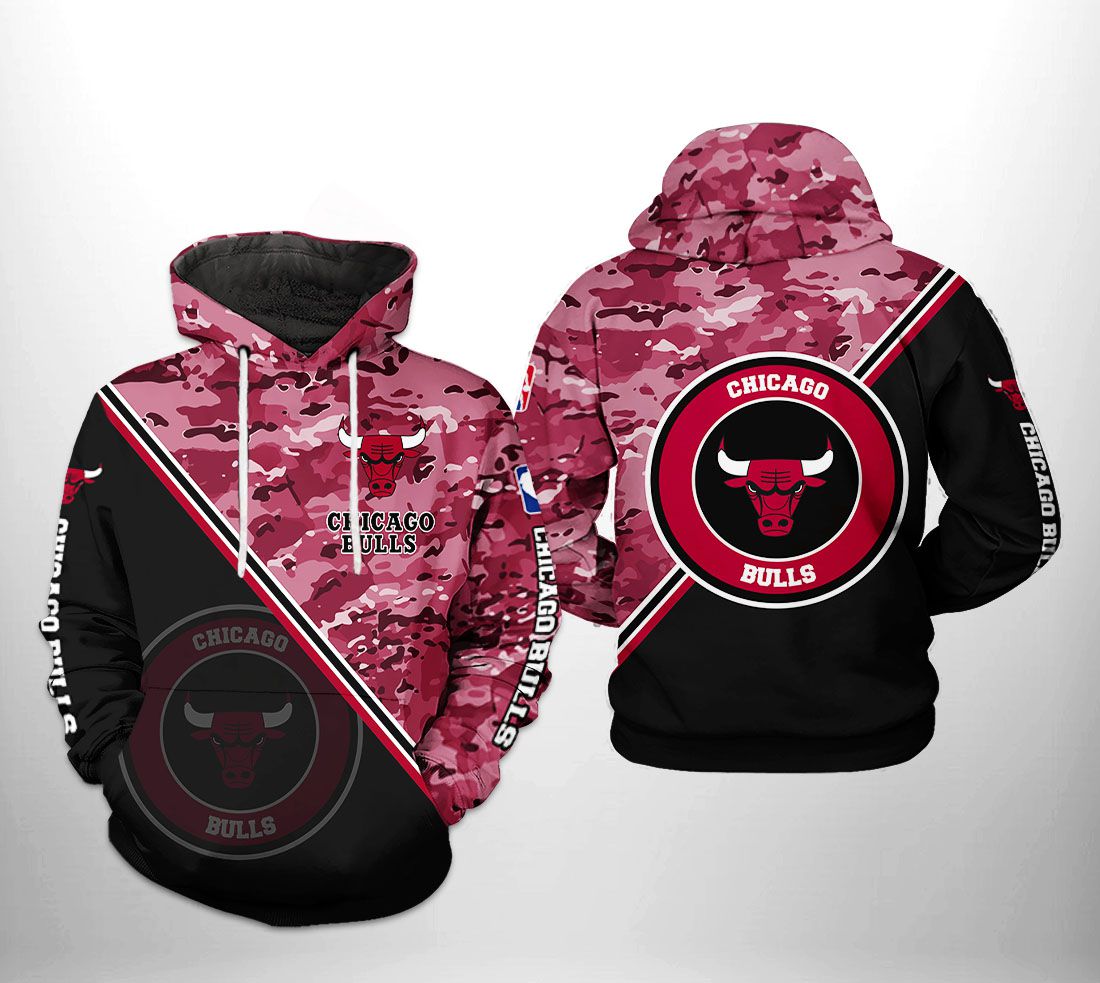 Chicago Bulls NBA US Camo Team 3D Printed Hoodie/Zipper Hoodie