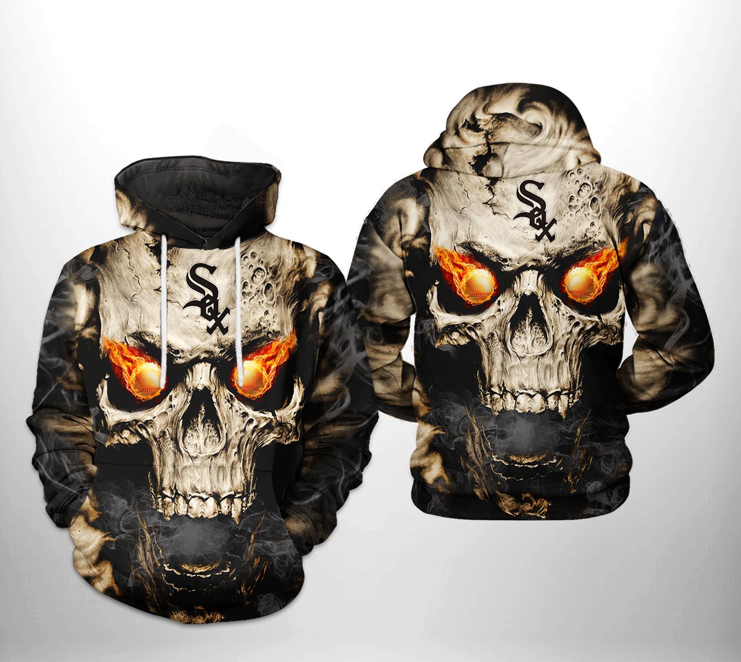 MLB Chicago White Sox Skull Hoodie 3d - T-shirts Low Price