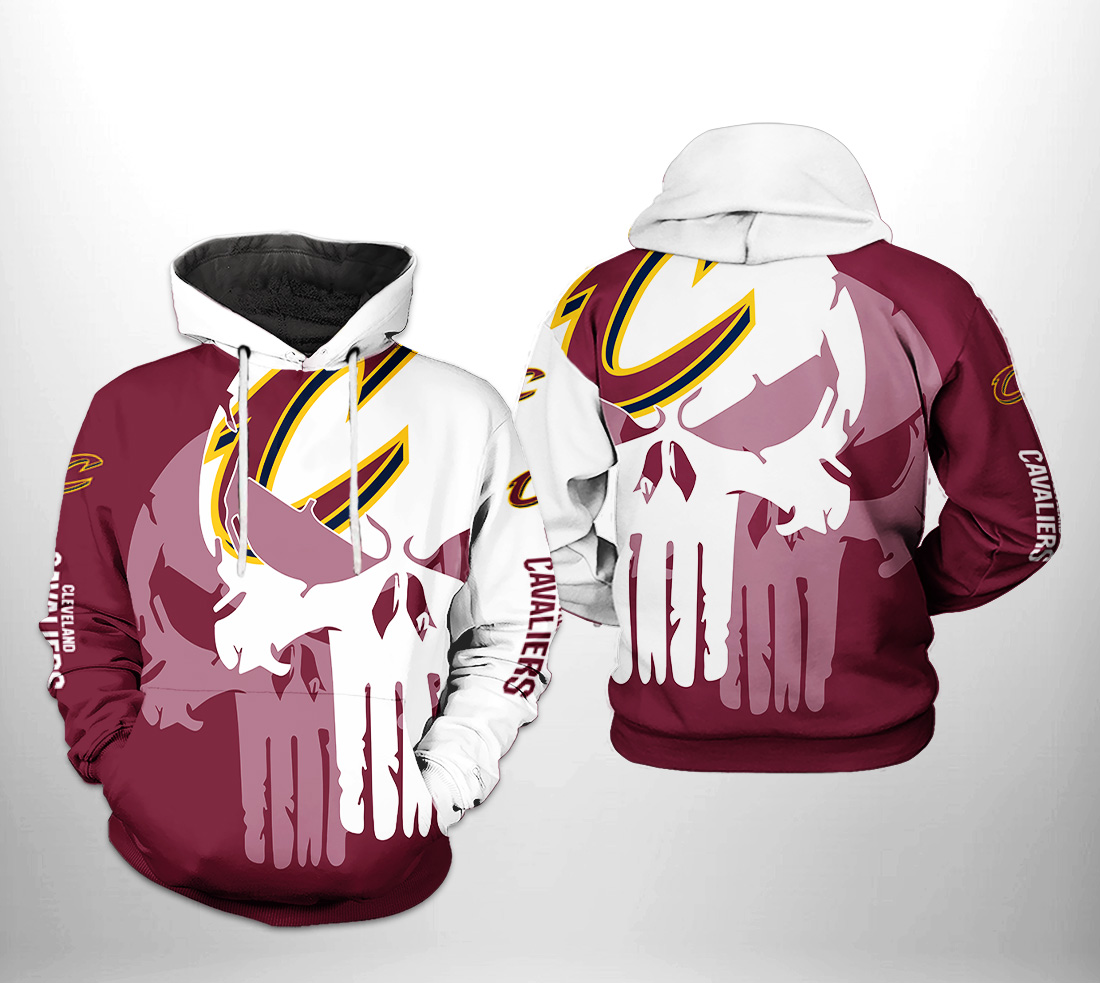 Cleveland Cavaliers NBA Team Skull 3D Printed Hoodie/Zipper Hoodie