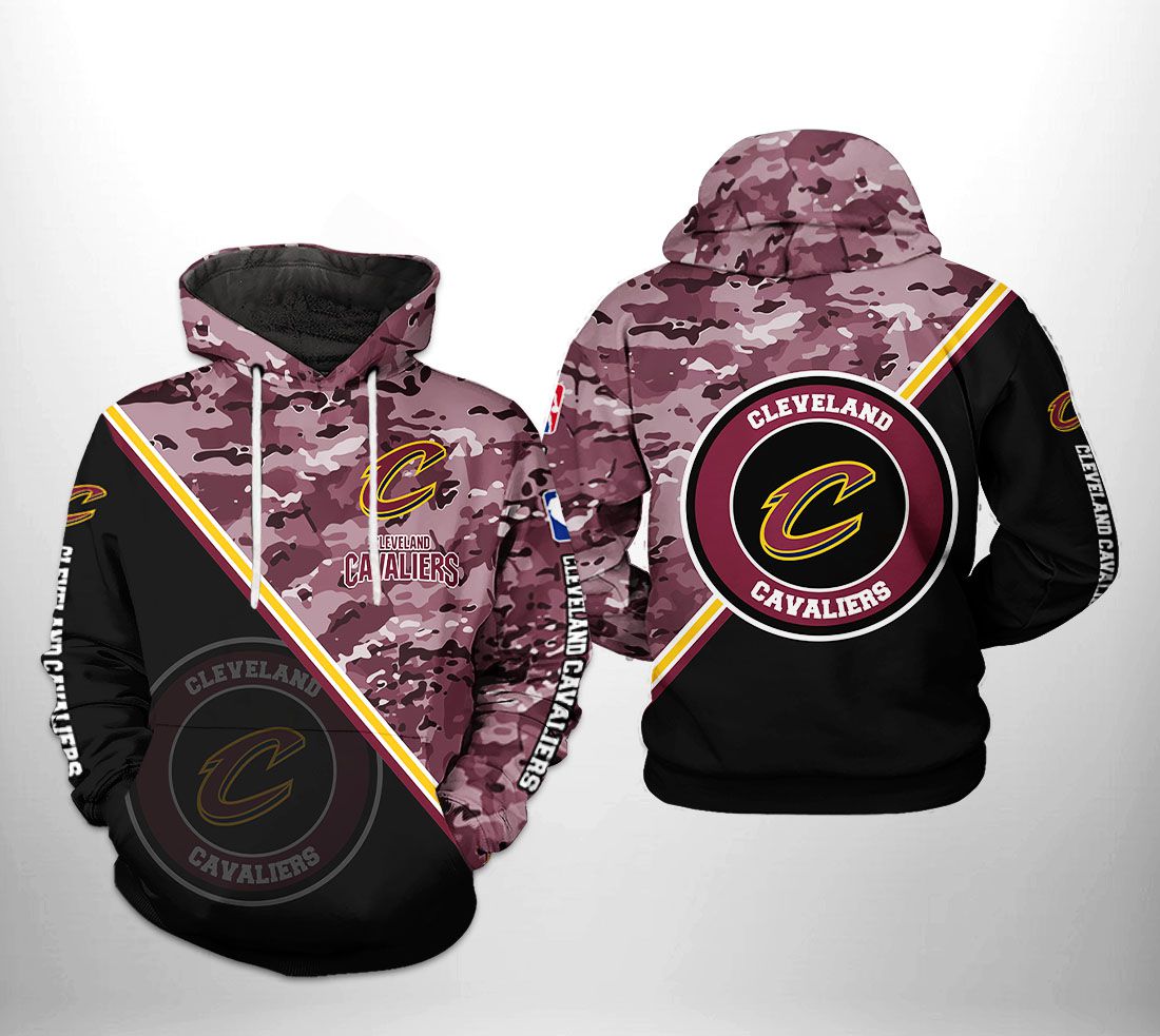 Cleveland Cavaliers NBA US Camo Team 3D Printed Hoodie/Zipper Hoodie