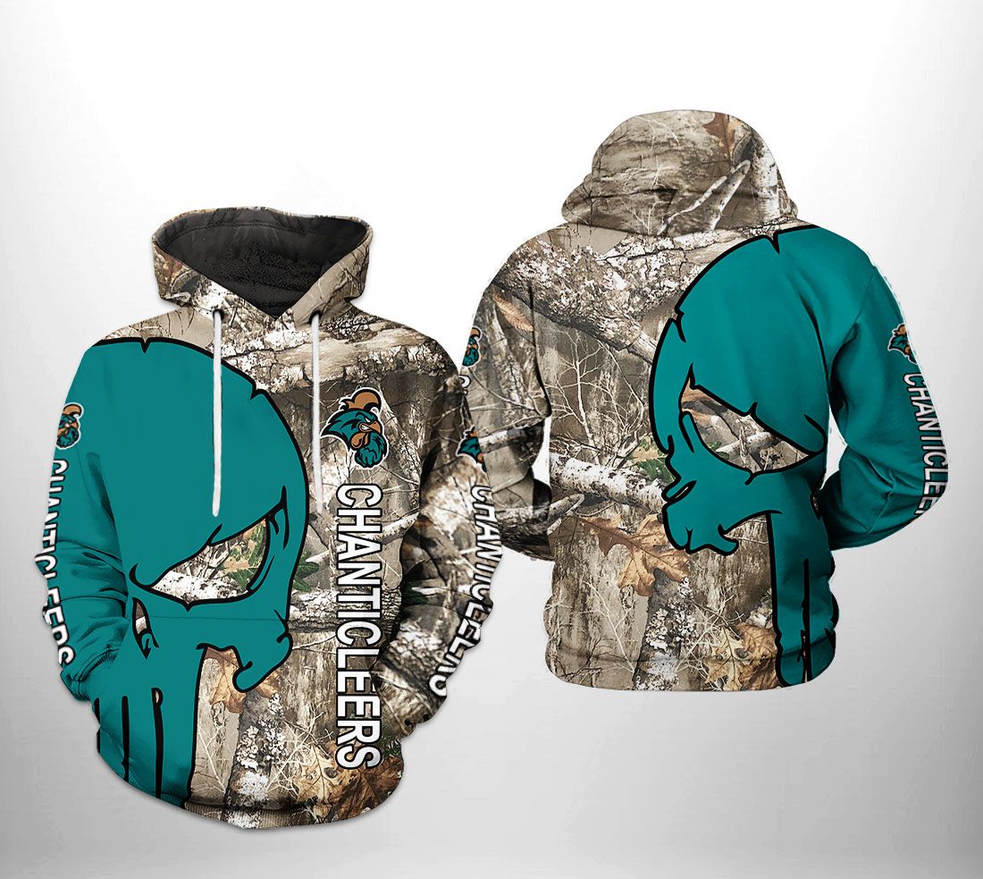 Coastal Carolina Chanticleers NCAA Camo Veteran Hunting 3D Printed Hoodie/Zipper Hoodie