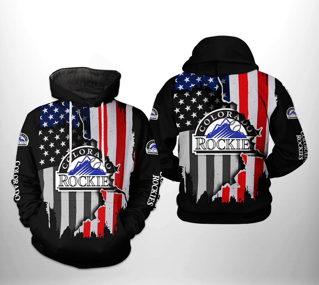 Colorado Rockies MLB US Flag 3D Printed Hoodie/Zipper Hoodie