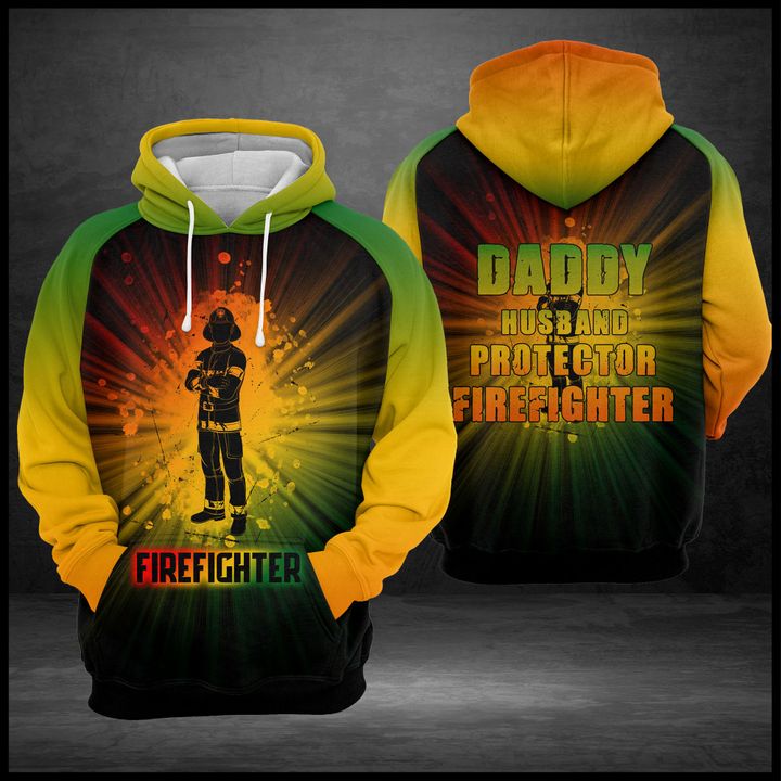 Daddy Husband Protector Firefighter 3D Printed Hoodie/Zipper Hoodie