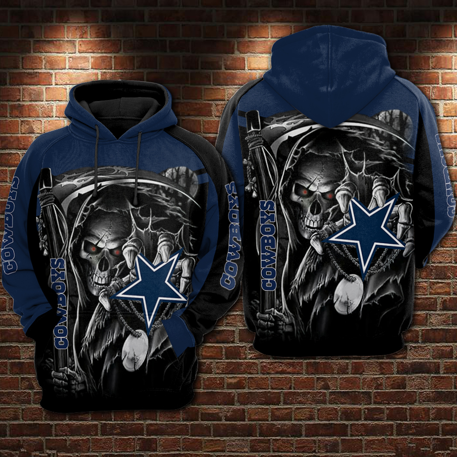 Dallas Cowboys NFL Skull 3D Printed Hoodie/Zipper Hoodie - Travels