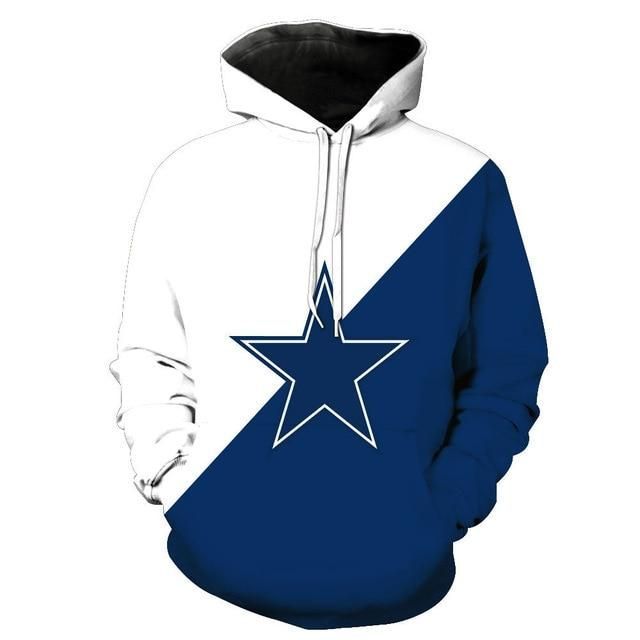 dallas cowboys 3d printed hooded pocket pullover hoodie