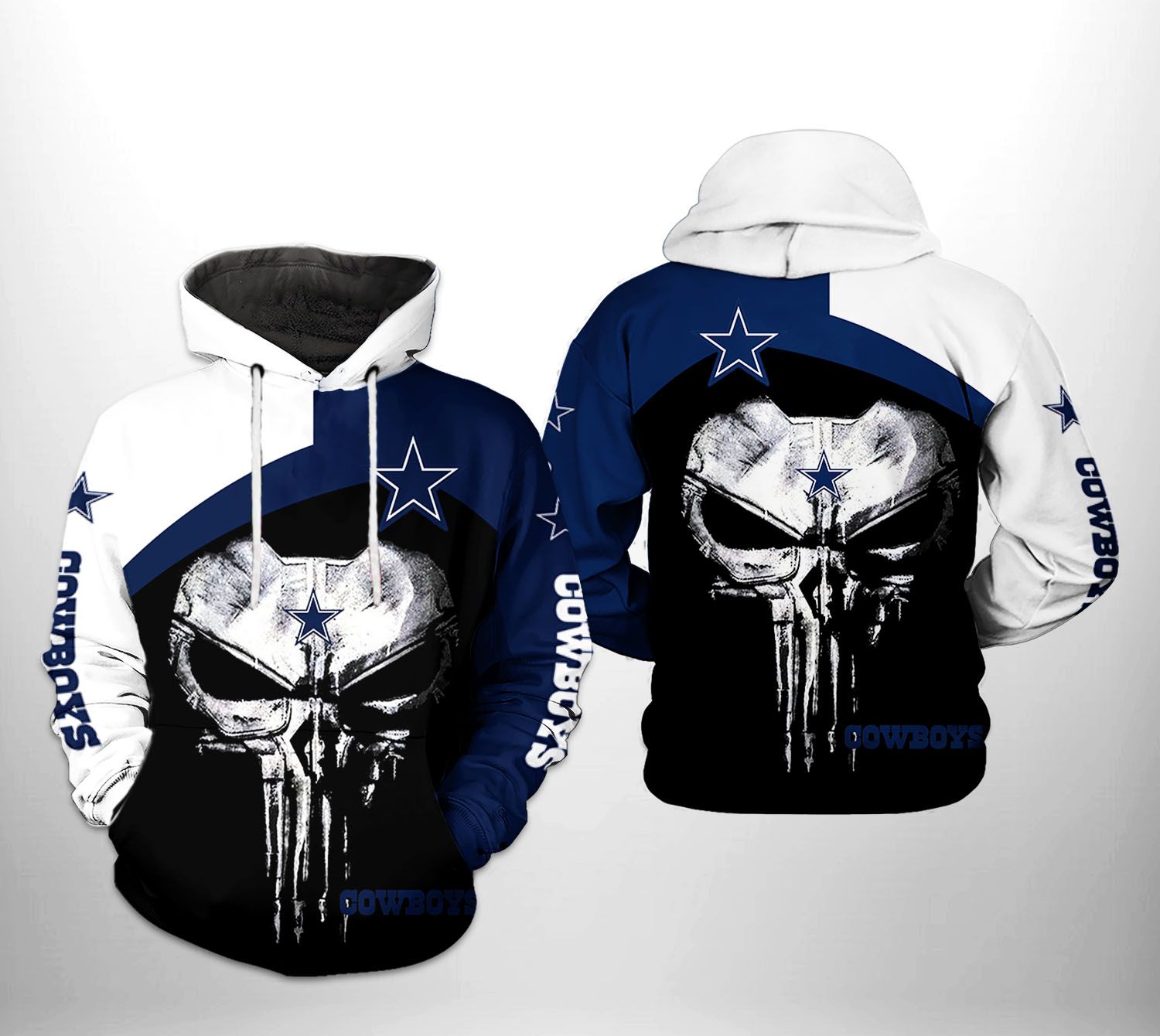 Dallas Cowboys Hoodie 3D Skull - Dallas Cowboys Home