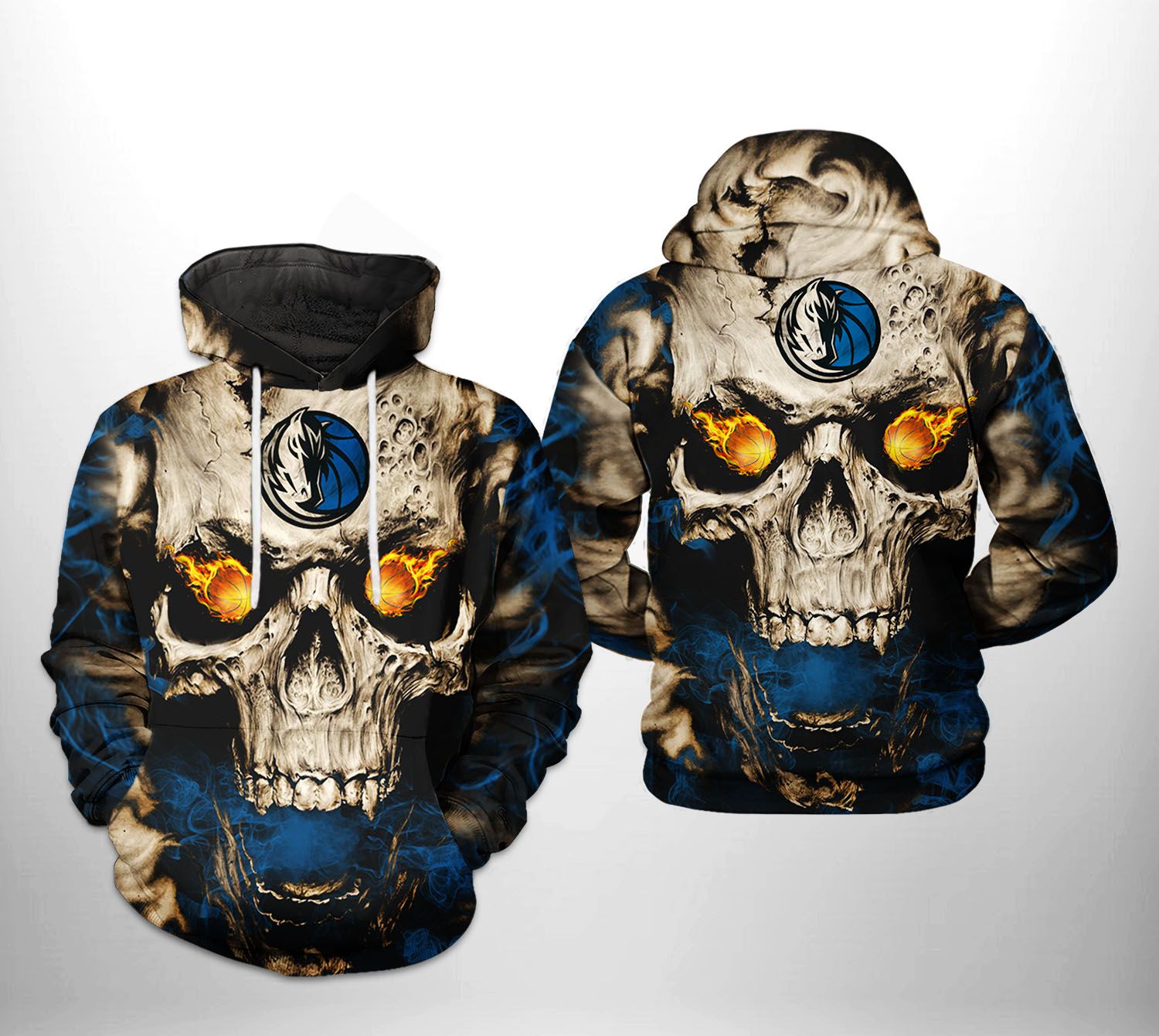 Dallas Mavericks NBA Skull 3D Printed Hoodie/Zipper Hoodie