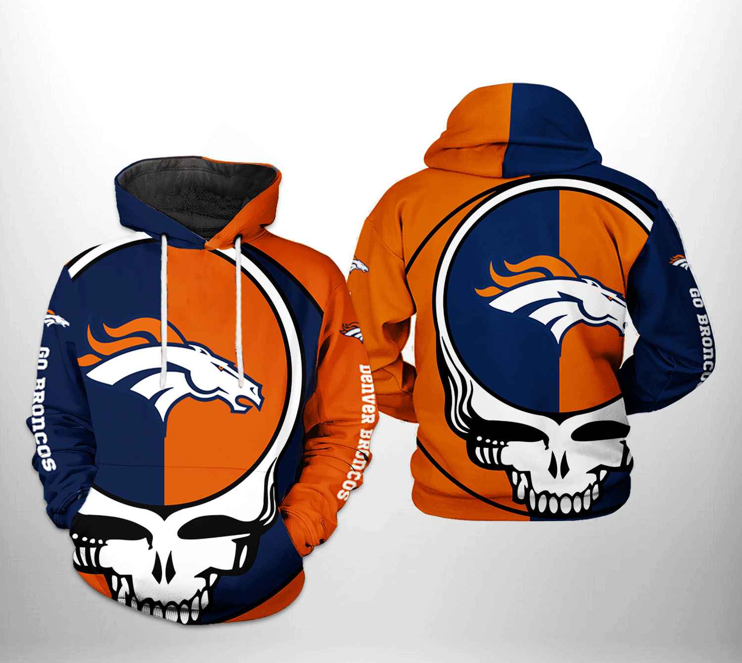 Denver Broncos NFL Grateful Dead 3D Printed Hoodie/Zipper Hoodie - Travels  in Translation