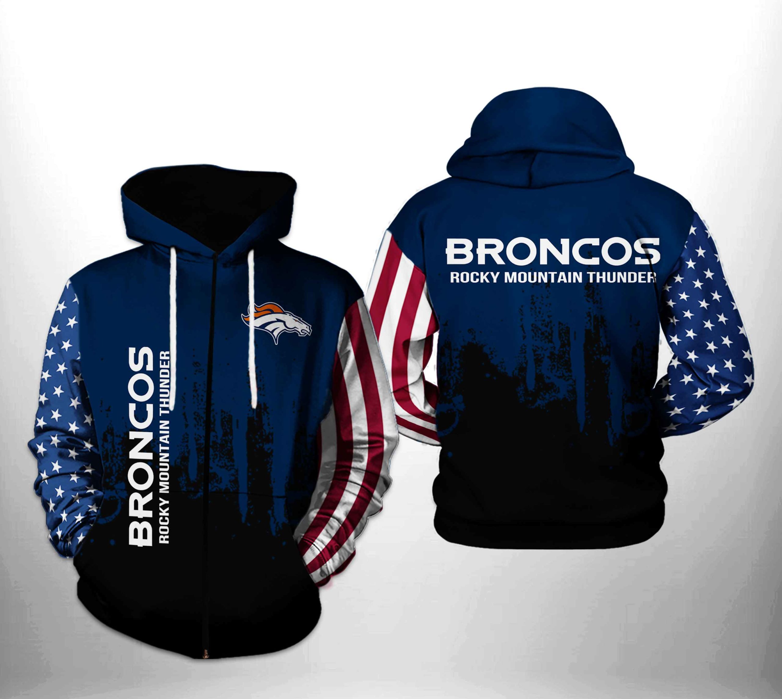 Denver Broncos Football American Flag Bomber Jacket Nfl Camouflage