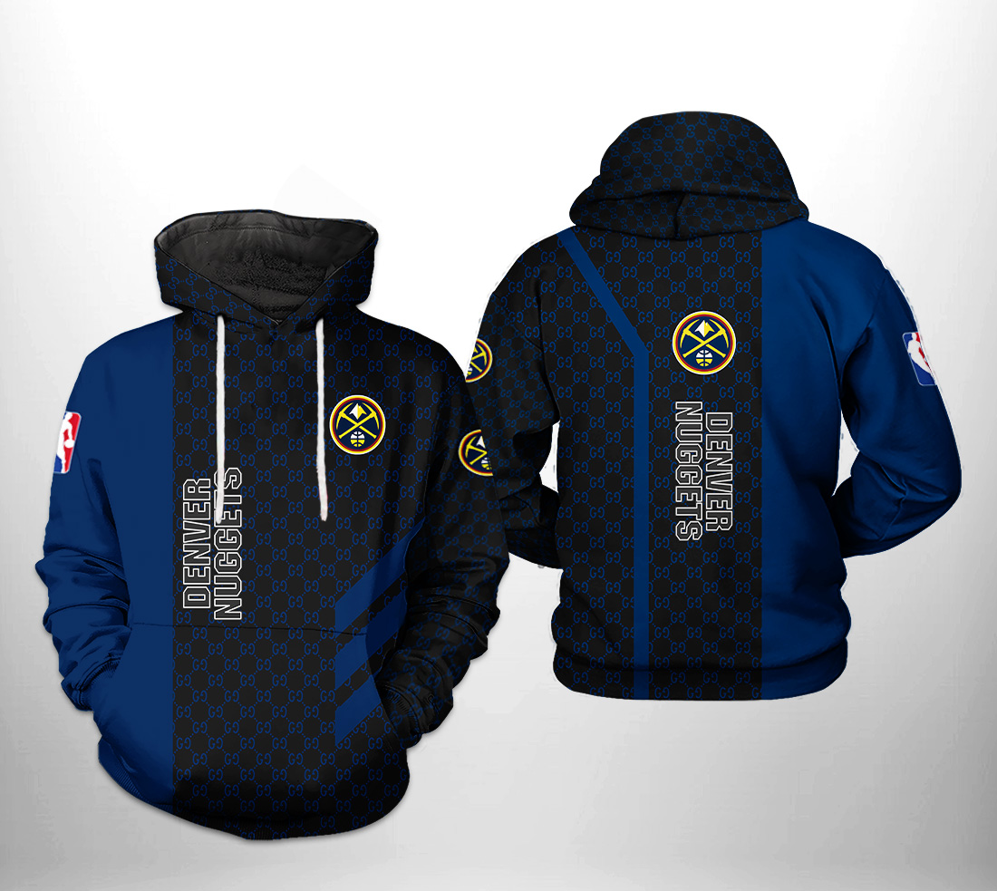 Denver Nuggets NBA Team Pattern Mix 3D Printed Hoodie/Zipper Hoodie