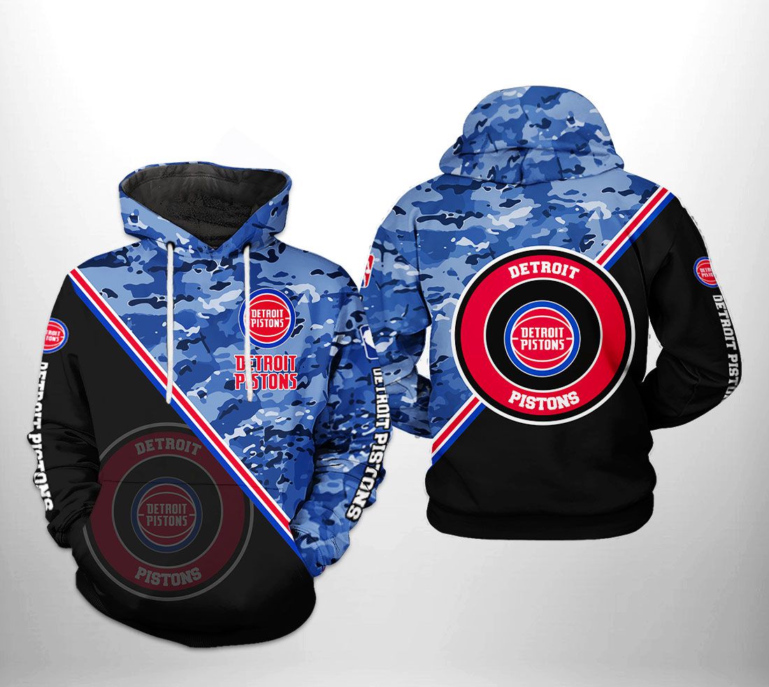 Detroit Pistons NBA US Camo Team 3D Printed Hoodie/Zipper Hoodie