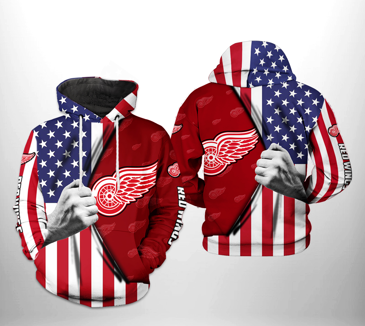 Detroit Red Wings US FLag Camo Veteran 3D Printed Hoodie/Zipper Hoodie -  Travels in Translation