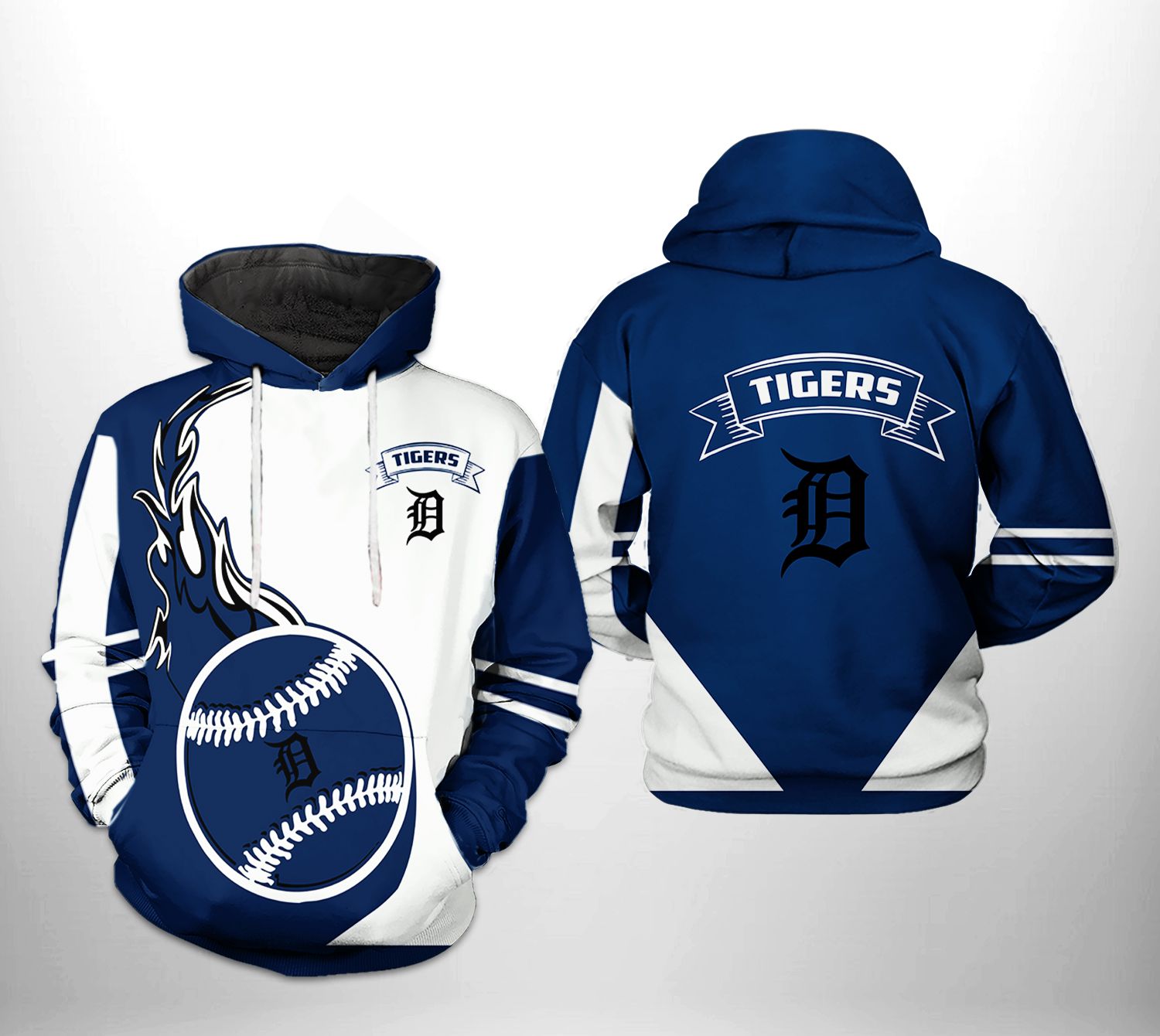 Detroit Tigers MLB Camo Veteran 3D Hoodie Zipper Hoodie