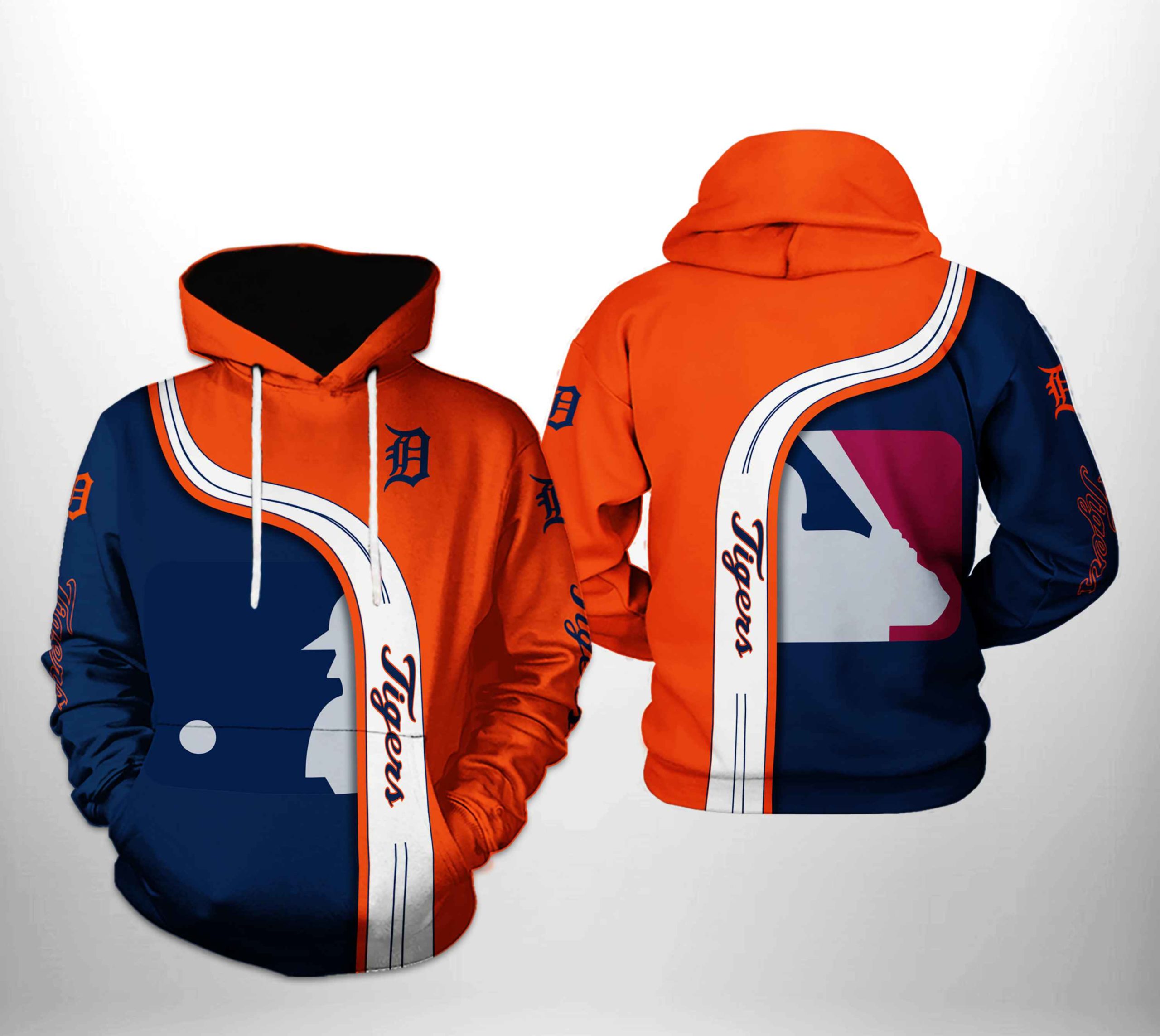 Detroit Tigers MLB Camo Veteran 3D Hoodie Zipper Hoodie