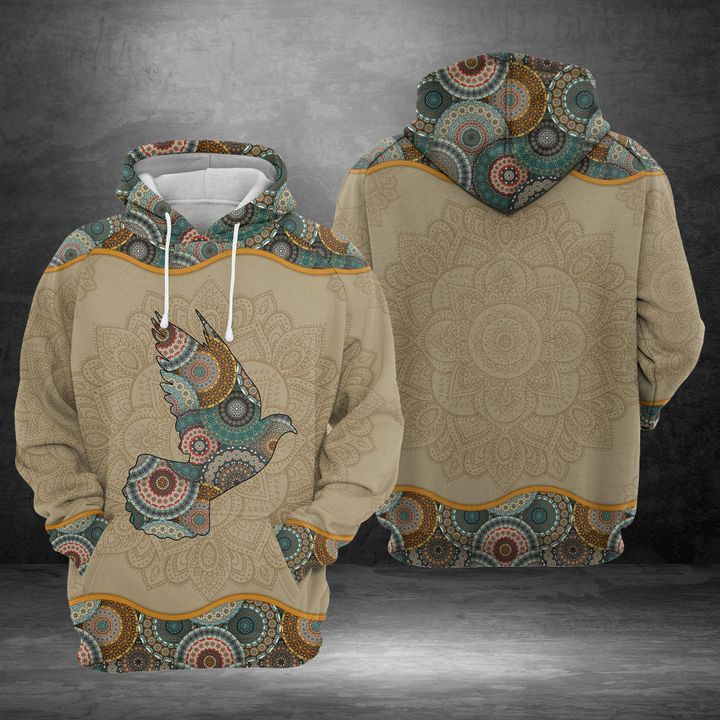 Doves Mandala 3D Printed Hoodie/Zipper Hoodie