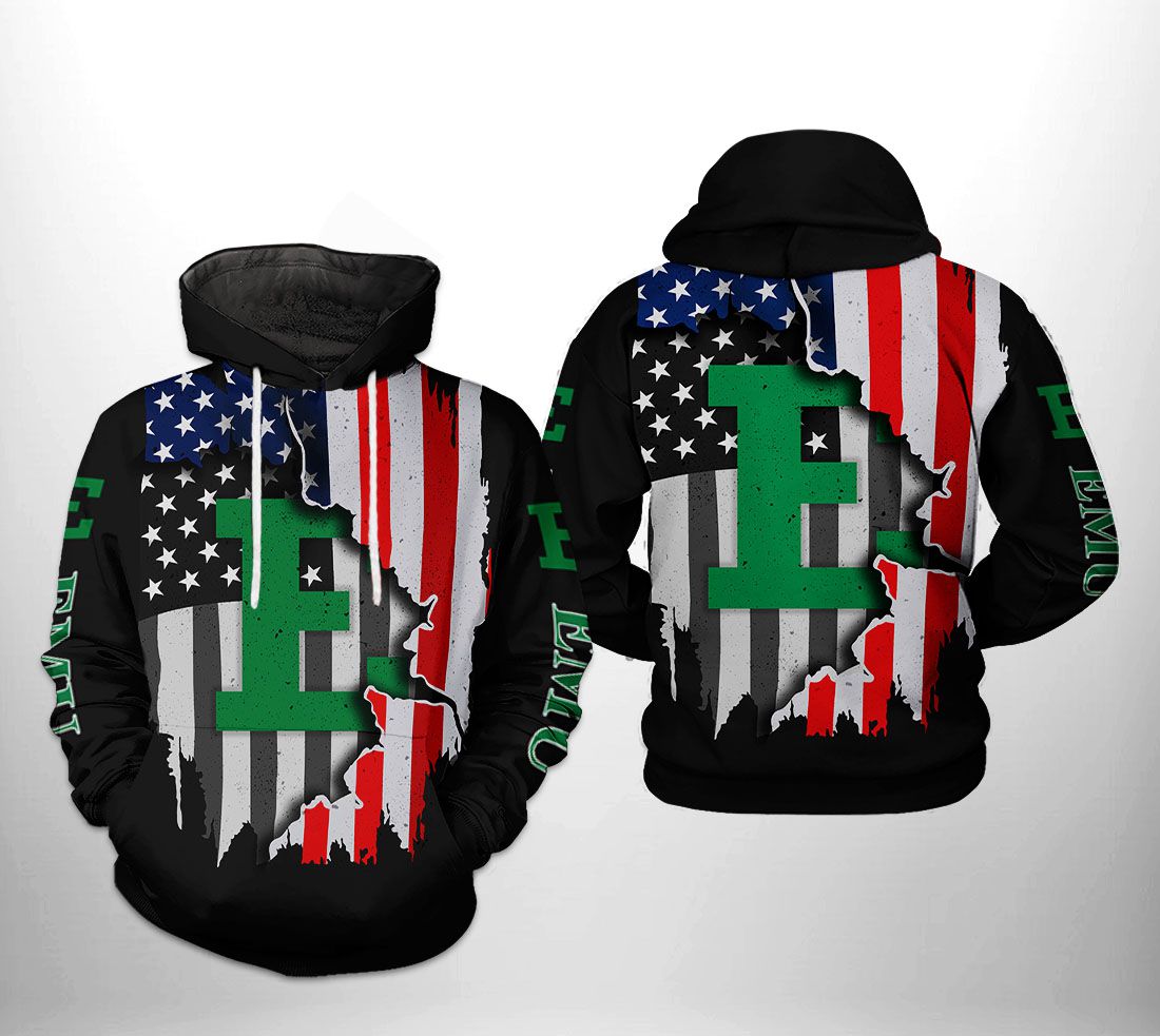 Eastern Michigan Eagles NCAA US Flag 3D Printed Hoodie/Zipper Hoodie