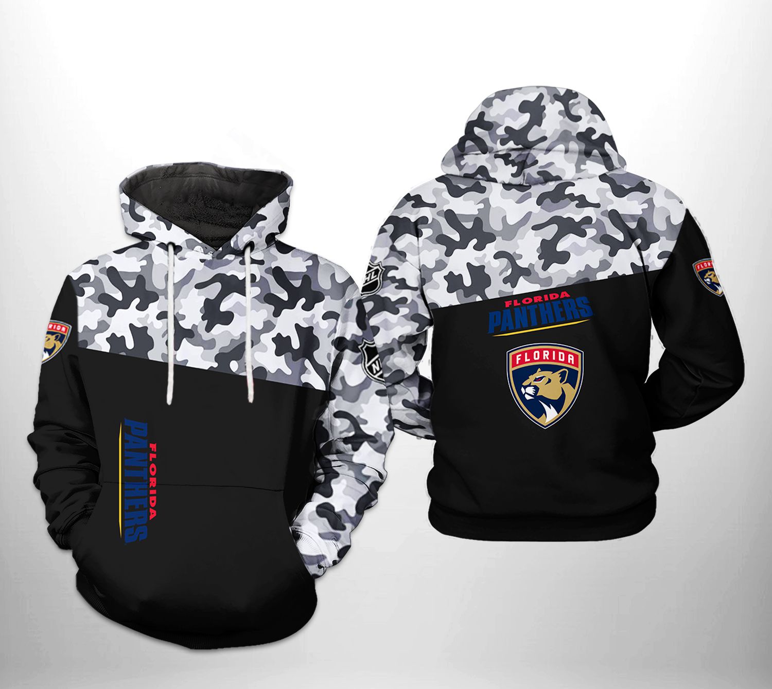 Florida Panthers NHL Camo Veteran 3D Printed Hoodie/Zipper Hoodie