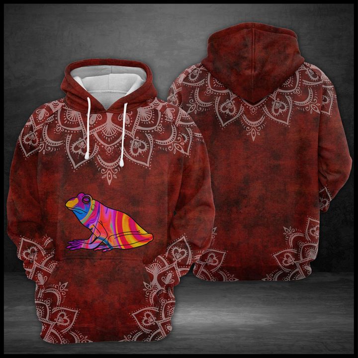 Frog Red Mandala 3D Printed Hoodie/Zipper Hoodie