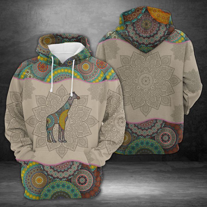 Giraffe Mandala 3D Printed Hoodie/Zipper Hoodie