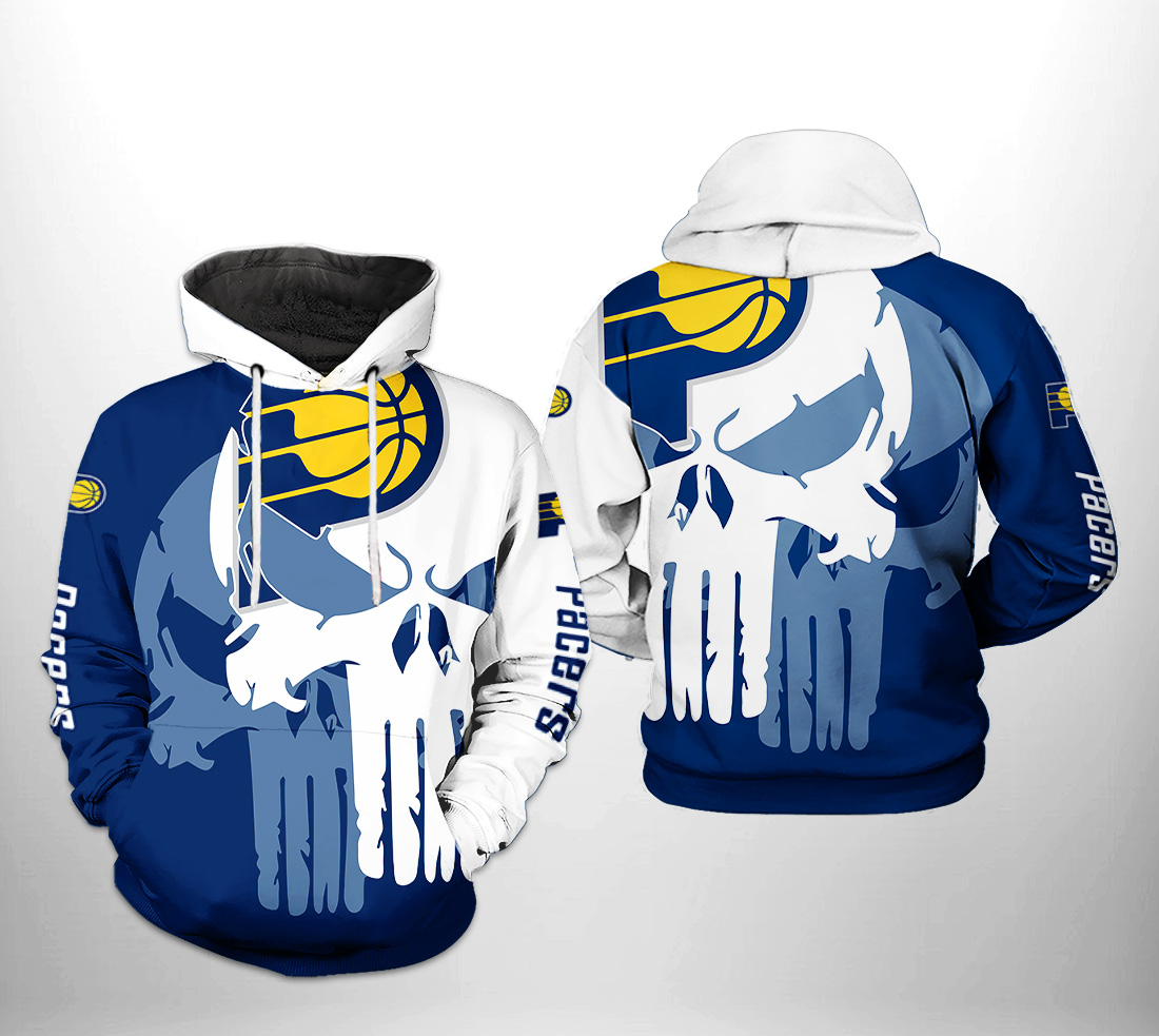 Indiana Pacers NBA Team Skull 3D Printed Hoodie/Zipper Hoodie