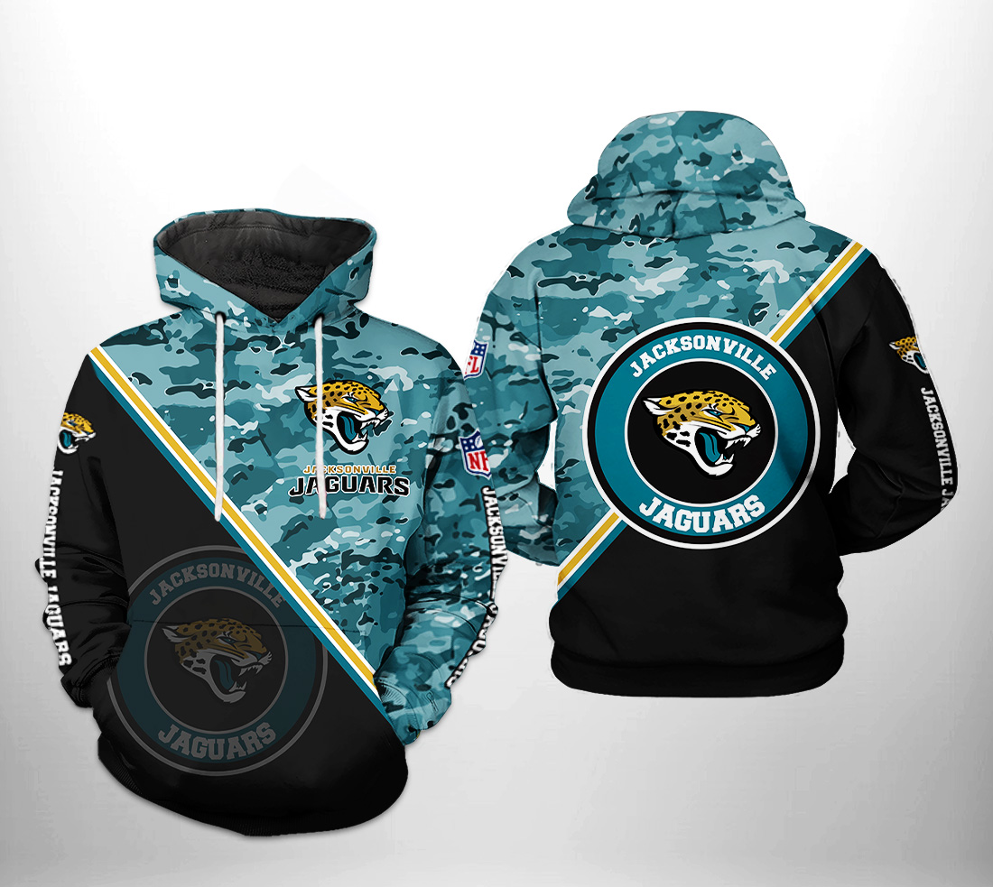 Jacksonville Jaguars NFL Camo Veteran Team 3D Printed Hoodie/Zipper Hoodie  - Travels in Translation