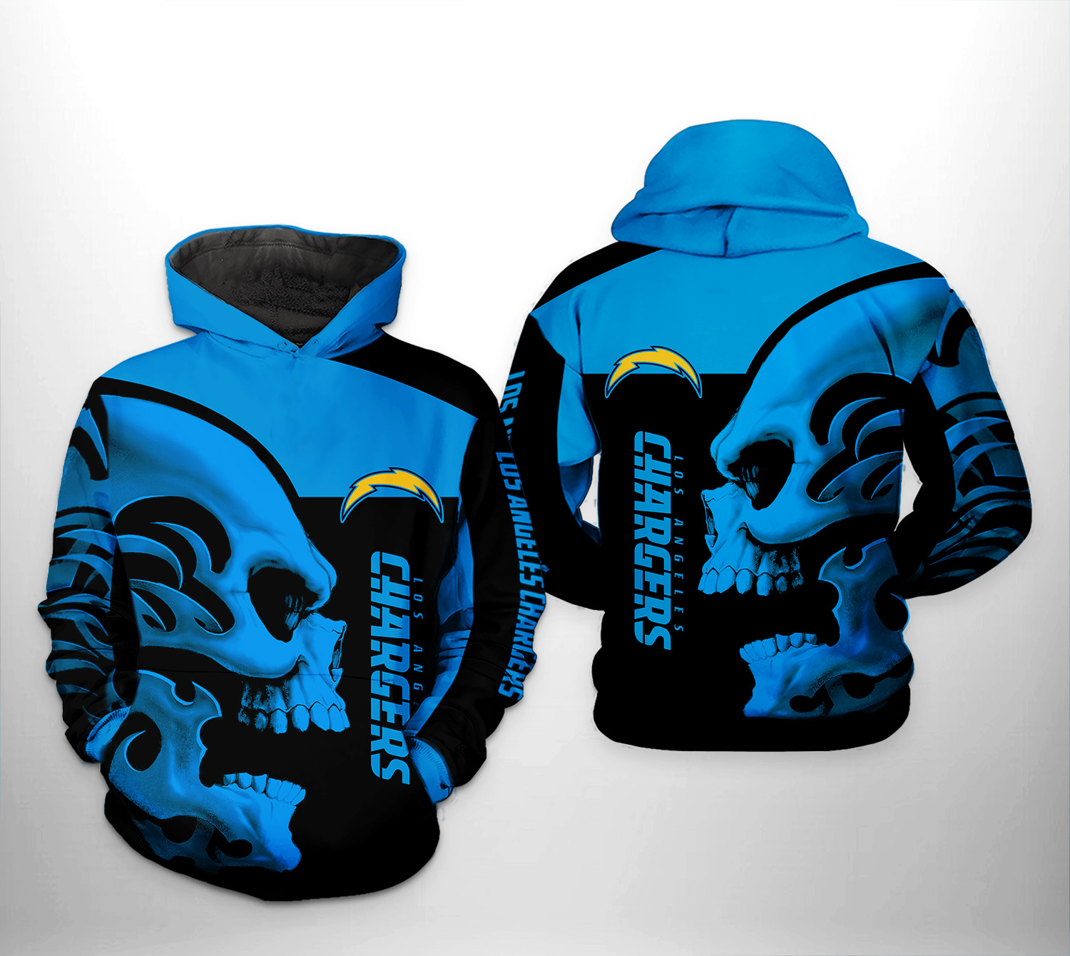 Los Angeles Chargers NFL Skull 3D Printed Hoodie/Zipper Hoodie - Travels in  Translation